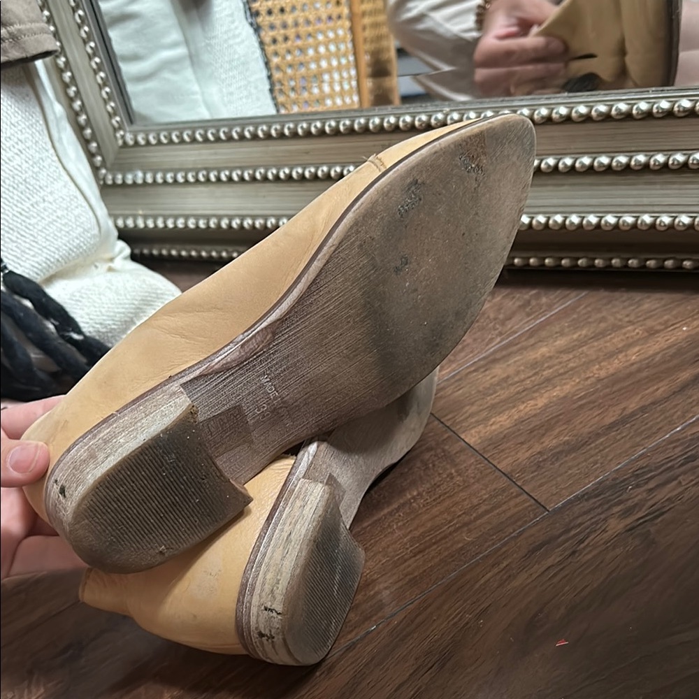 Free People Tan Leather Flats Versatile Slip-On Loafers - Picture 9 of 9